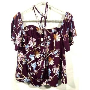 White House Black Market Swimsuit Top Sz 4 Paisley